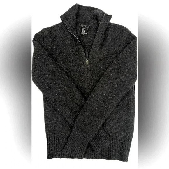 100% cashmere theory sweater quiet luxury zipper old money - Picture 1 of 1
